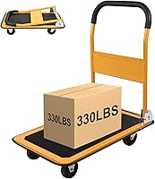 Vista 9 de LEADALLWAY Carro de empuje plegable de gran tamaño de 880 libras, 35.8 x 24 x 34.3 pulgadas, blanco