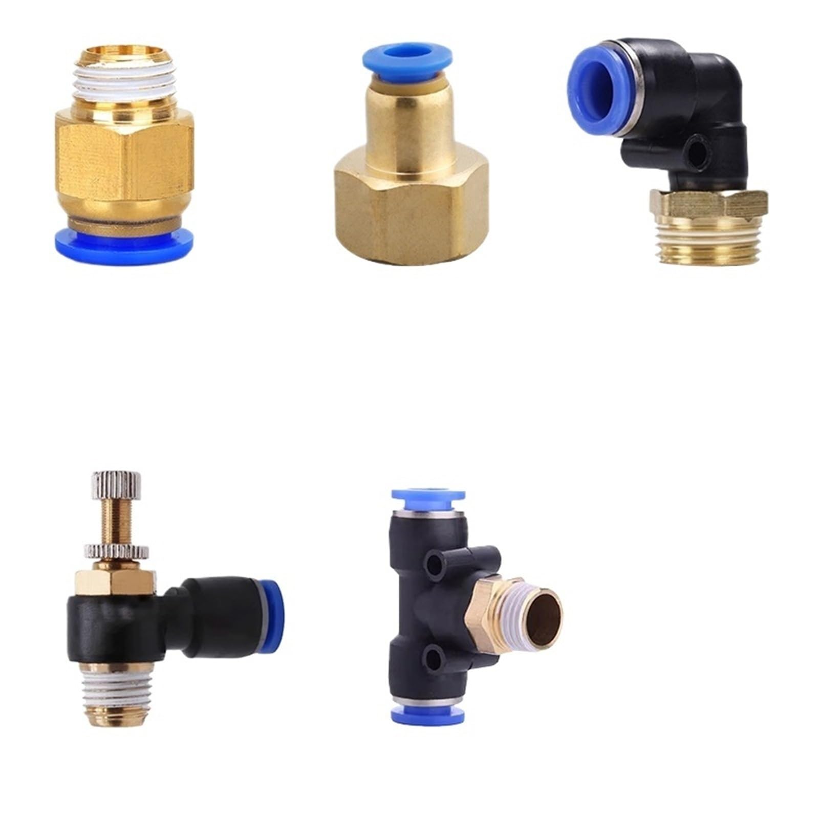 Connecteur rapide pneumatique PCF 4/6/8/10/12 mm, raccord de tuyau d'air 1/4", 1/8", 3/8", 1/2", 50 pièces (D10 mm-1I4)