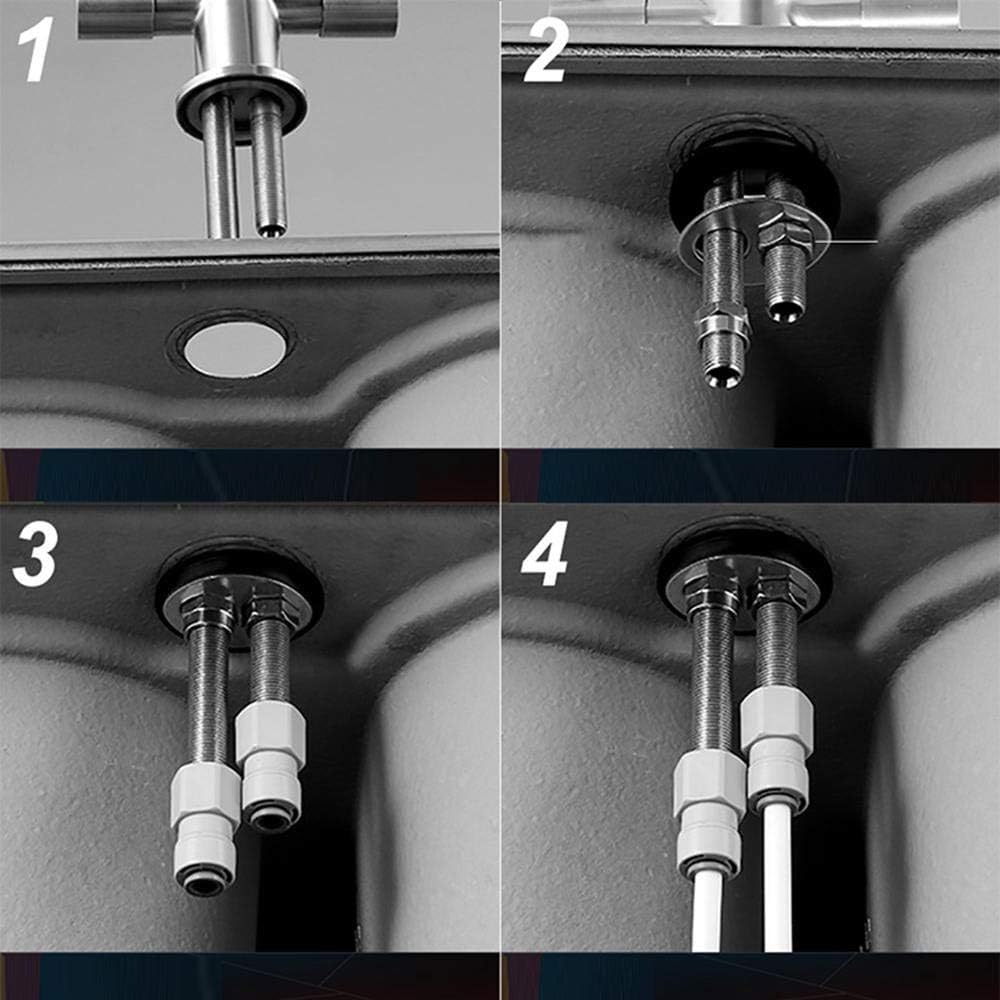 Rubinetto per acqua potabile in acciaio inox a collo di cigno doppia maniglia per uso domestico filtro per acqua potabile pulita e pura