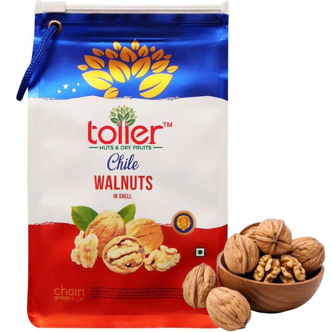 Toller 100% Natural & Premium Chile Walnut in Shell Akhrot Sabut whole Akrot with shell Low Calorie Nut & Dry Fruits| 0g Trans Fat & Cholesterol Free(Akhrot 500 gram) Snacks in Fresh, Dry Fruits Whole (B0C4GSWP8F) Amazon Price History, Amazon Price Tracker