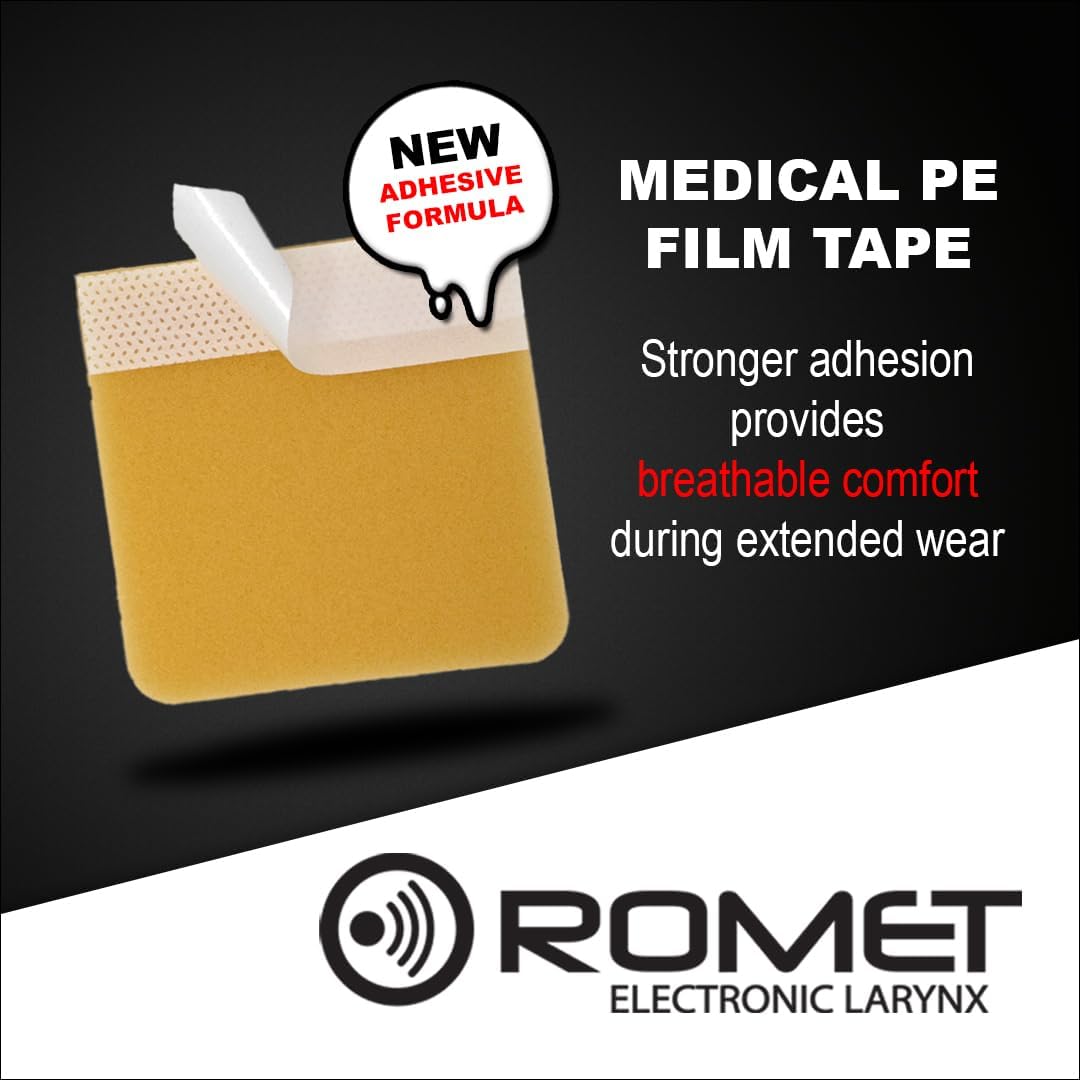 Romet Stoma Cover Foam Filters for Laryngectomees with Improved Adhesive - Large Beige, Single Removable Tape, 90 Day Supply