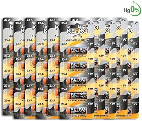 A23 Alkaline 12V Battery 23A . 50-Pcs Pack Genuine KEYKO JAPAN High Tech for Remote controls , alarm , keyless entry , electronics and so more by KEYKO