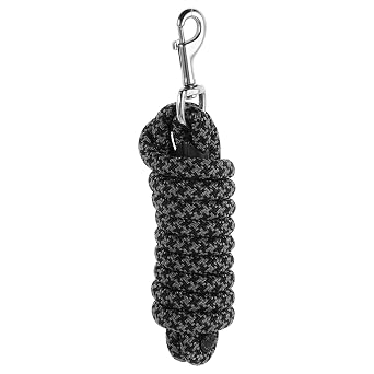 Kisangel Roping Rein - 8.2FT Western Nylon Braided Roping Barrel Rein for Horse Handling, Training, Costume Prop for Horse Racing Black