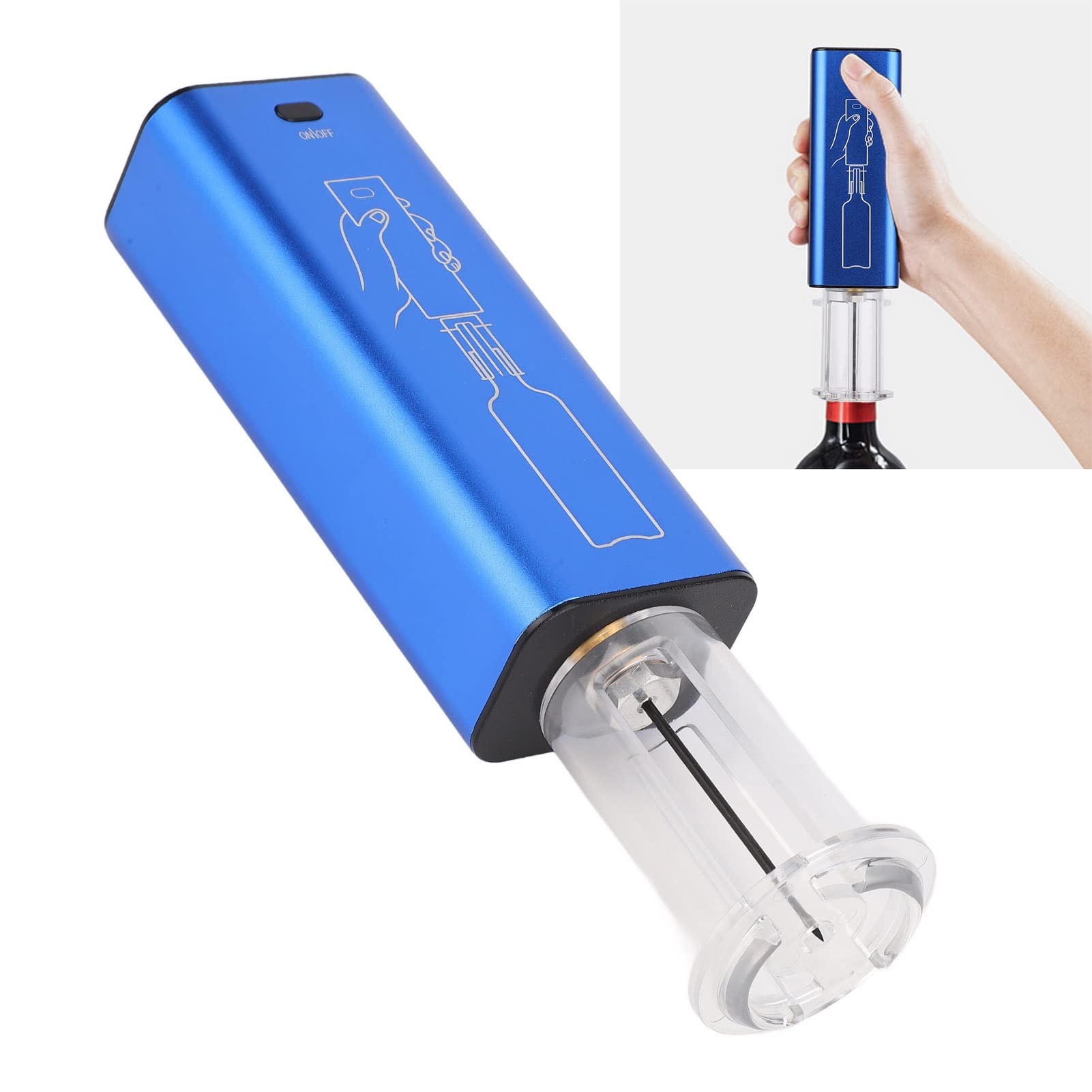 Elektryczny otwieracz do wina, z obcinaczem folii, jedno kliknięcie otwarcia butelki, ładowanie USB, bezprzewodowy 4 w 1 Food Grade Automatic Bottle Opener dla domu, hotelu, baru lub festiwalu Gift