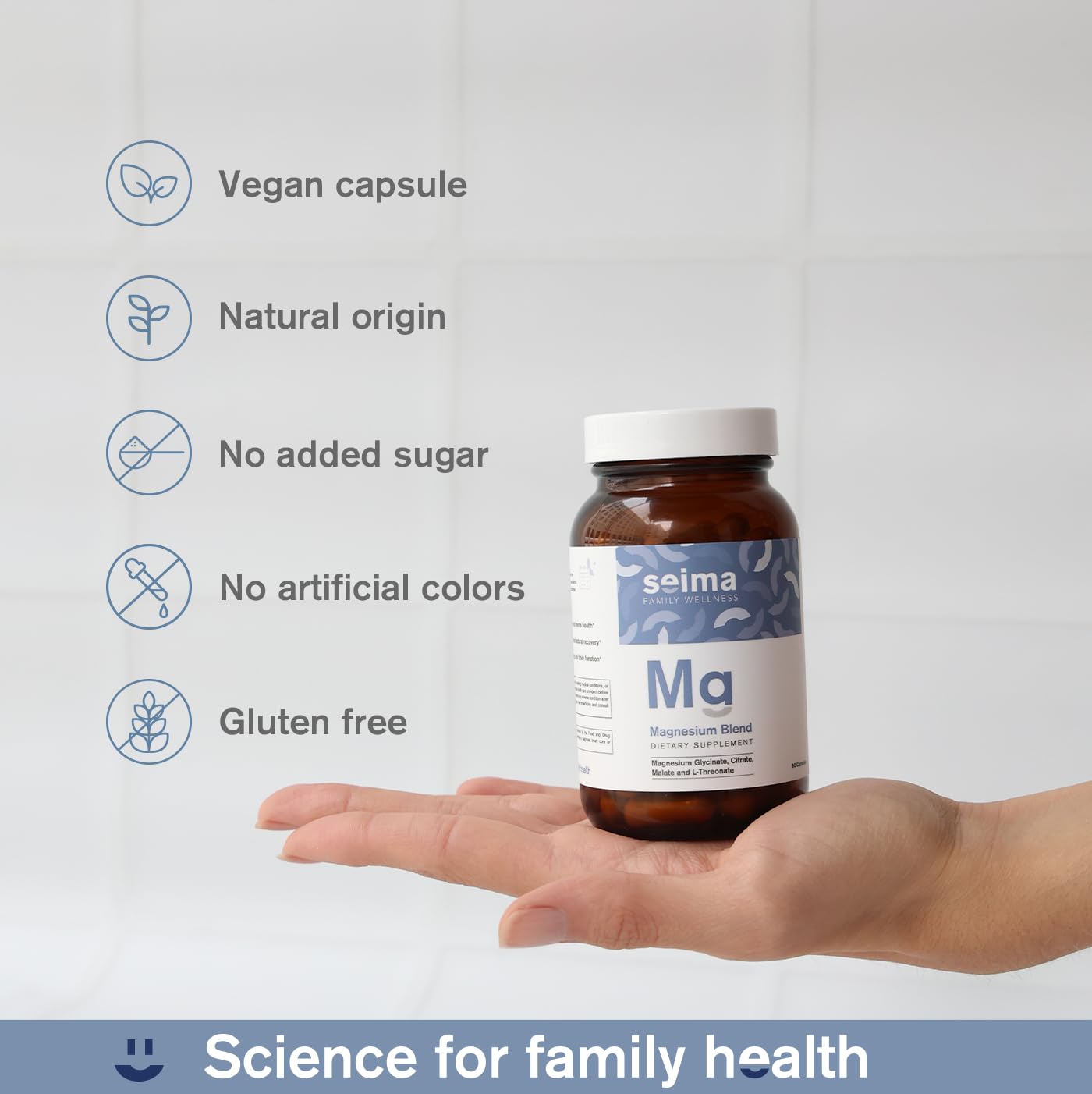 SEIMA - 4-in-1 Magnesium Complex – 1200 mg with Glycinate, Citrate, L-Threonate and Malate – Sleep, Stress Relief, Muscle Recovery, Energy and Well-Being for Women and Men, 90 Capsules — Amazon image 6
