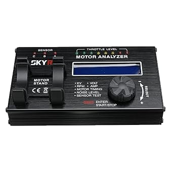 SKYRC SK-500020-01 Brushless LCD Display 3 Mode Motor Analyzer Monitor Tester for Hobby Remote Control Car Motor Testing with Connectors and Manual