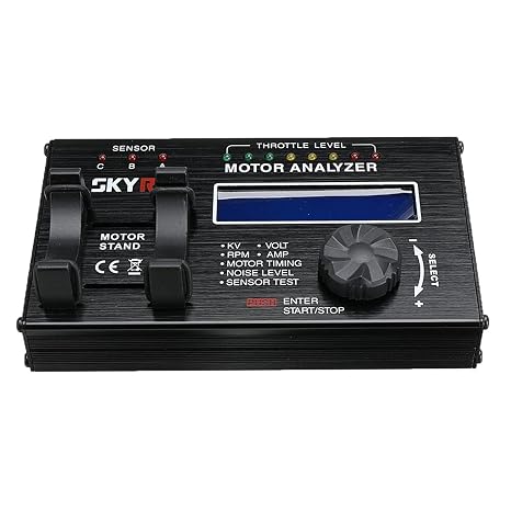 SKYRC SK-500020-01 Brushless LCD Display 3 Mode Motor Analyzer Monitor Tester for Hobby Remote Control Car Motor Testing with Connectors and Manual