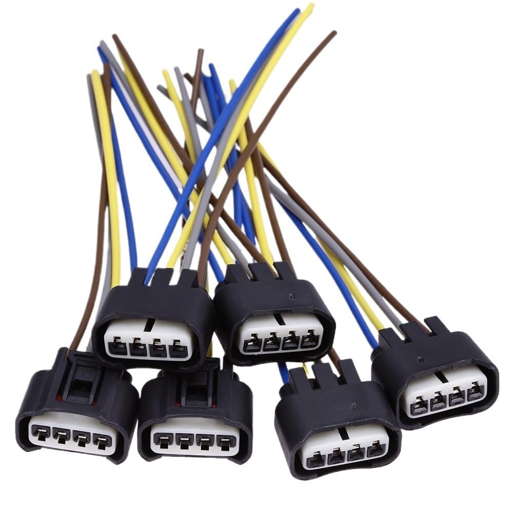 90980-11885 Ignition Coil Connector Plug Harness Replacement 4-Way Female (Pack of 6)(10 pcs)