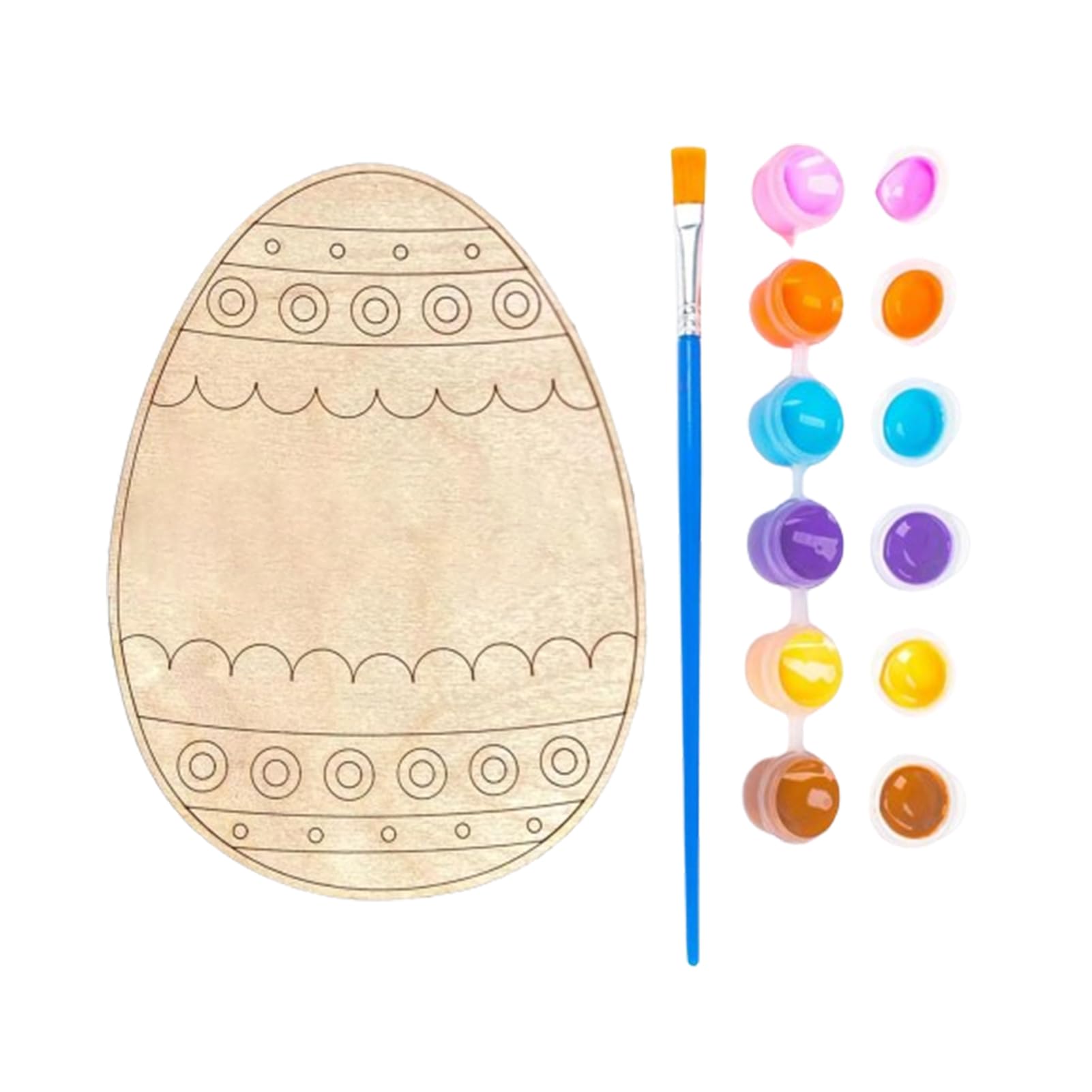 Kit Décoration Pâques BOFUNX Paniers De Pâques à Peindre DIY Crafts Kids En Bois Avec Bois Oeuf De Paques A Decorer
