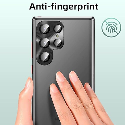 Miniatura 7 de Jonwelsy Funda para Samsung Galaxy S23 Ultra, absorción magnética de aleación de aluminio parachoques con bloqueo de seguridad protección de 360