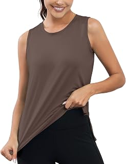 KevaMolly Workout Tank Tops for Women Side Slit Summer Athletic Shirts