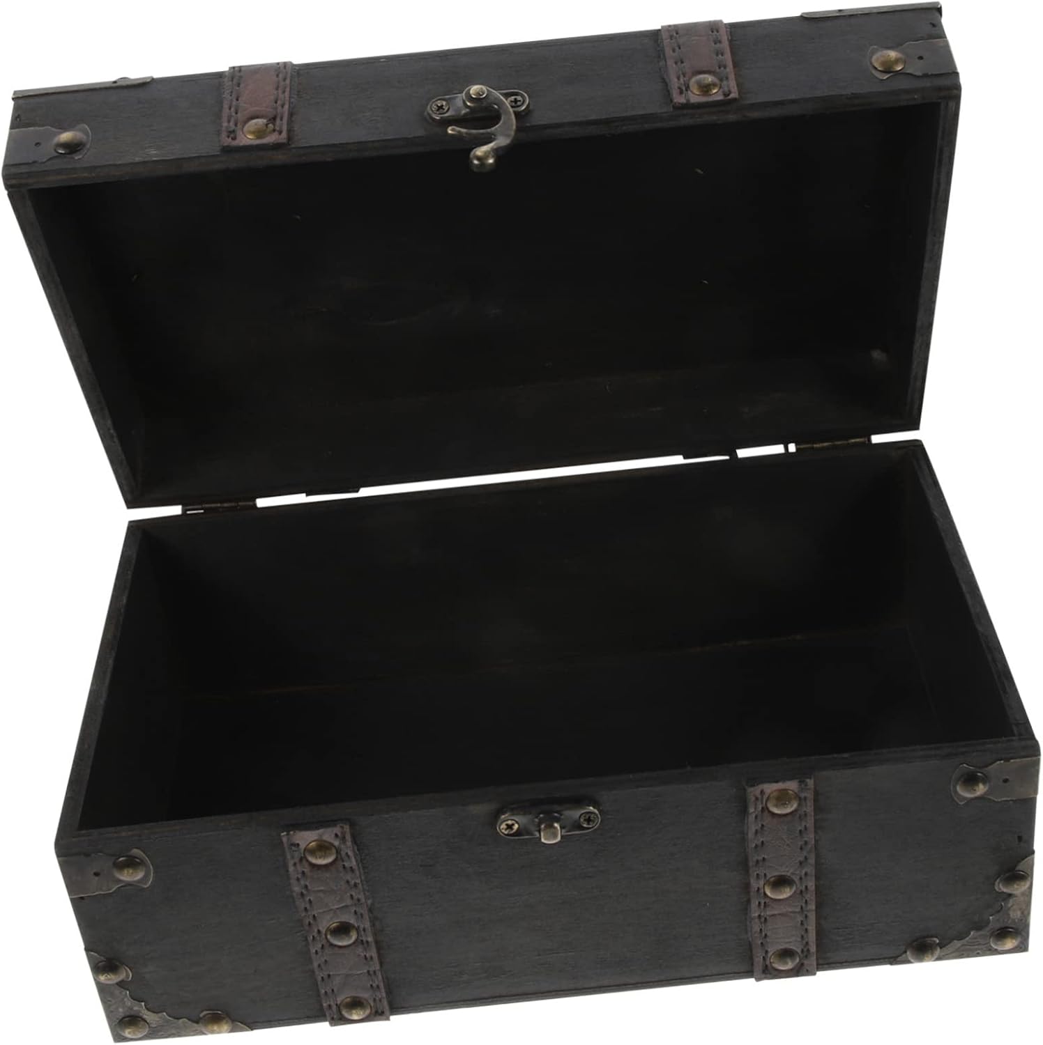 LIFKOME Elegant Vintage Trinket Box Wooden Jewelry Organizer Storage Lockable Treasure Chest
