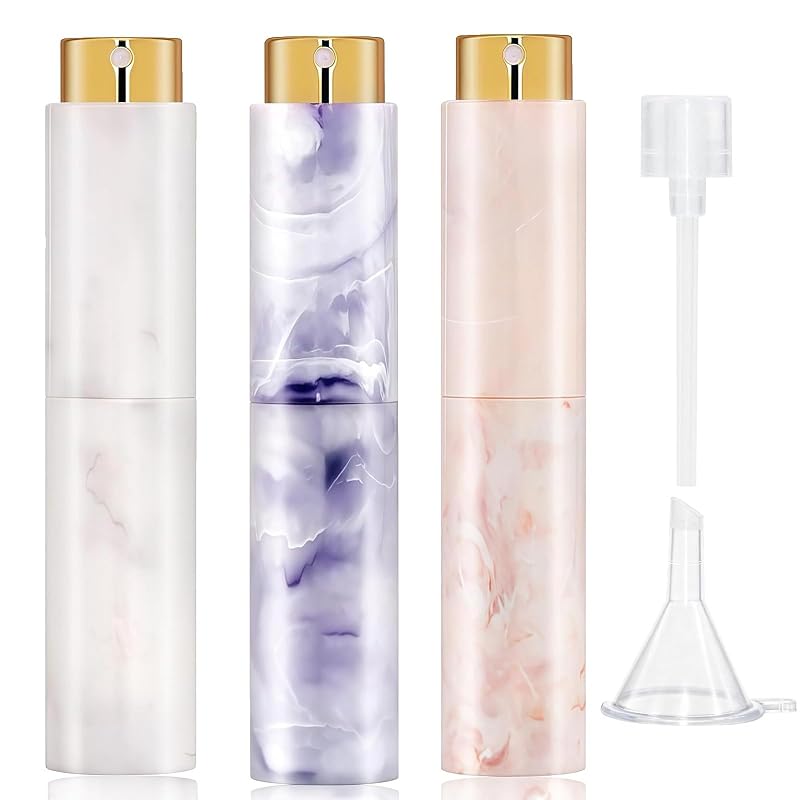 Vitog Frascos Atomizadores Recarregáveis para Perfume, Pacote com 3, com Funil
