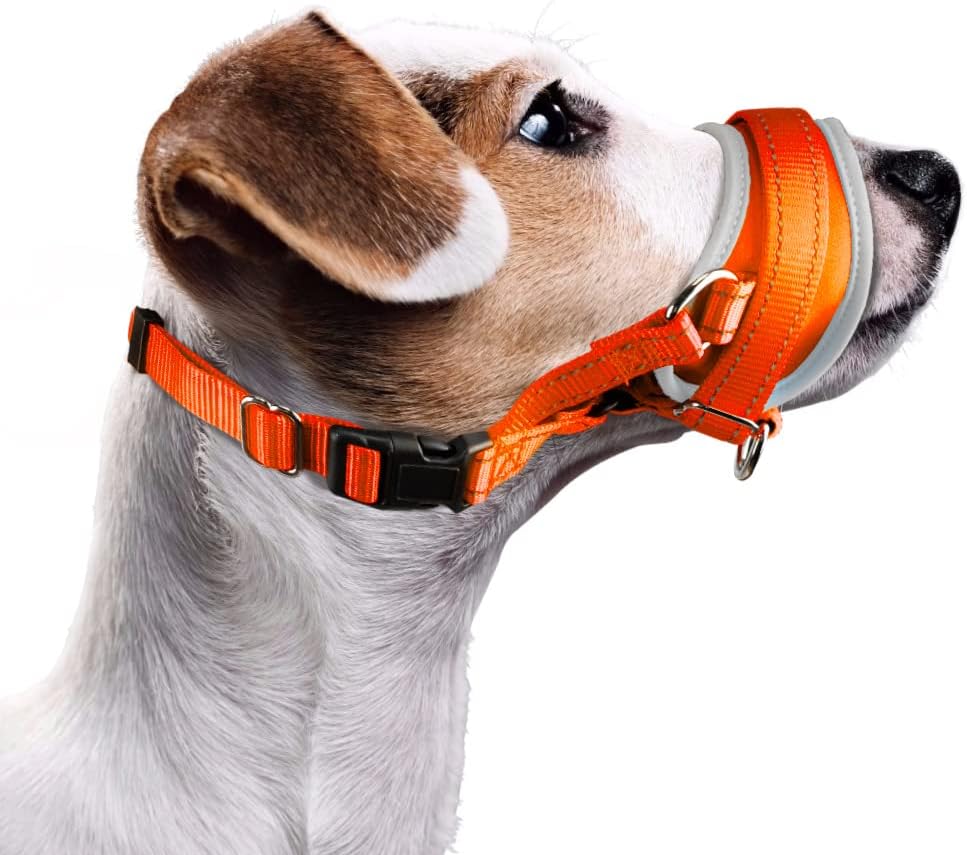 Nasjac Soft Nylon Muzzle for Dogs - Anti Barking, Stop Chewing, Adjustable Mouth Guard for Daily Training, Durable Small to Large Sizes