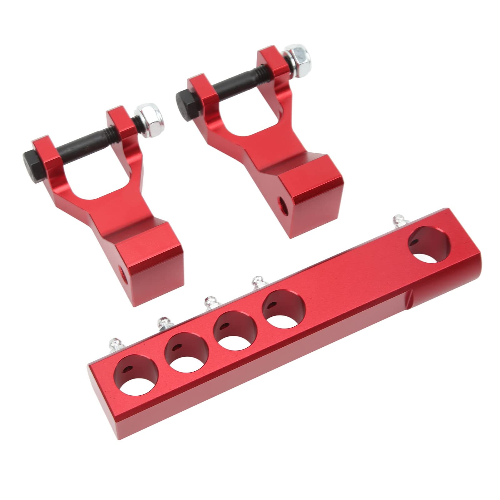 Kit de descenso delantero y trasero ajustable para un mejor manejo y estabilidad para Banshee 350 YFZ350 Warrior 350 YFM350X CNC aleación de aluminio (rojo)