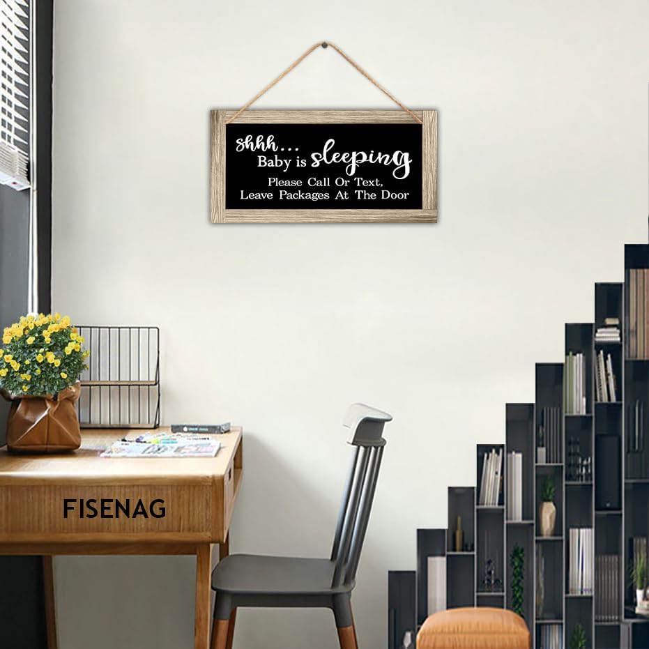 Miniatura 5 de Cartel de "Shhh Baby is Sleep", letrero de "No molestar", letrero para colgar en la puerta delantera, 5.9 x 11.8 pulgadas