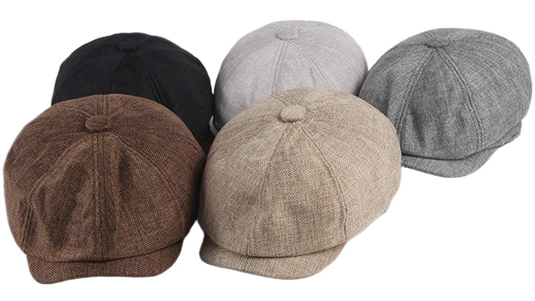 Herren Schiebermütze Barret Cap Unisex Sommer Atmungsaktiv Schirmmütze Kappe Gatsby Flatcap