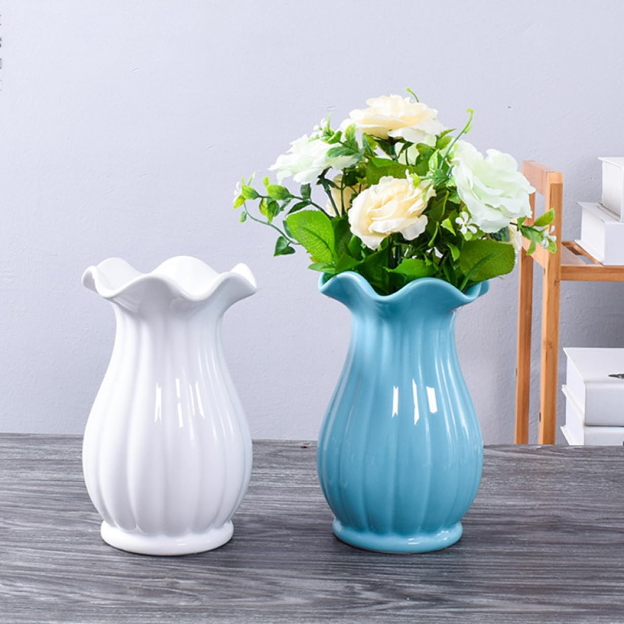 Amazon.co.jp: YJFFQ 花瓶 陶器 11*20cm フラワーベース 25cm 花器