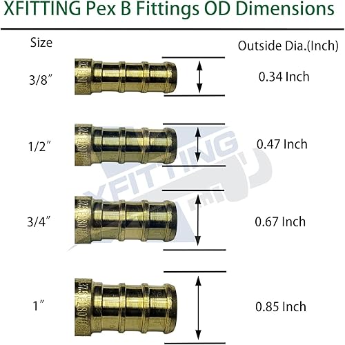 1 Pc. 1/2' Pex válvula de bola, puerto completo, mango amarillo