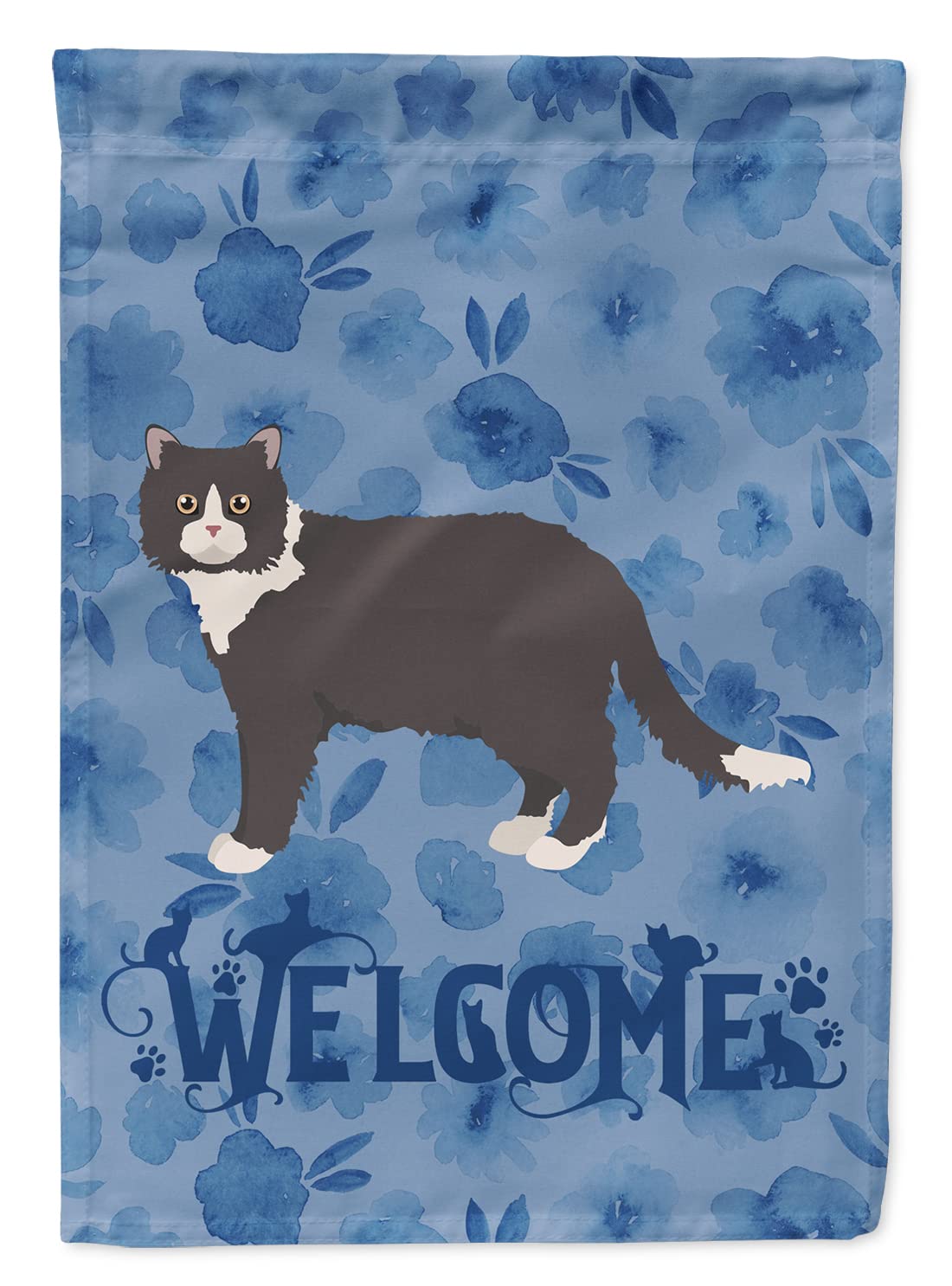 Welcome Flag Poodle Cat #1 grand drapeau pour embellir une façade de maison
