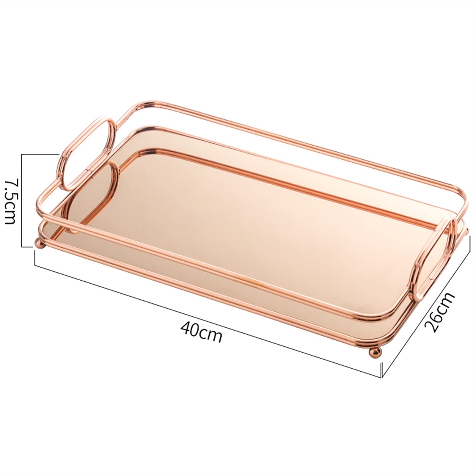 Bandejas Bandejas de Almacenamiento de Vidrio Simple Decorativo Espejo Cosmético Bandeja Collar de joyería Placa de visualización Placa de visualización Decoración de la Mesa Tray
