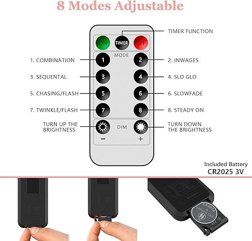 Miniatura 5 de VIPMOON Guirnalda de luces LED de rosas para el día de San Valentín, 6.6 pies, luz romántica de rosas, 20 luces LED que funcionan con pilas para