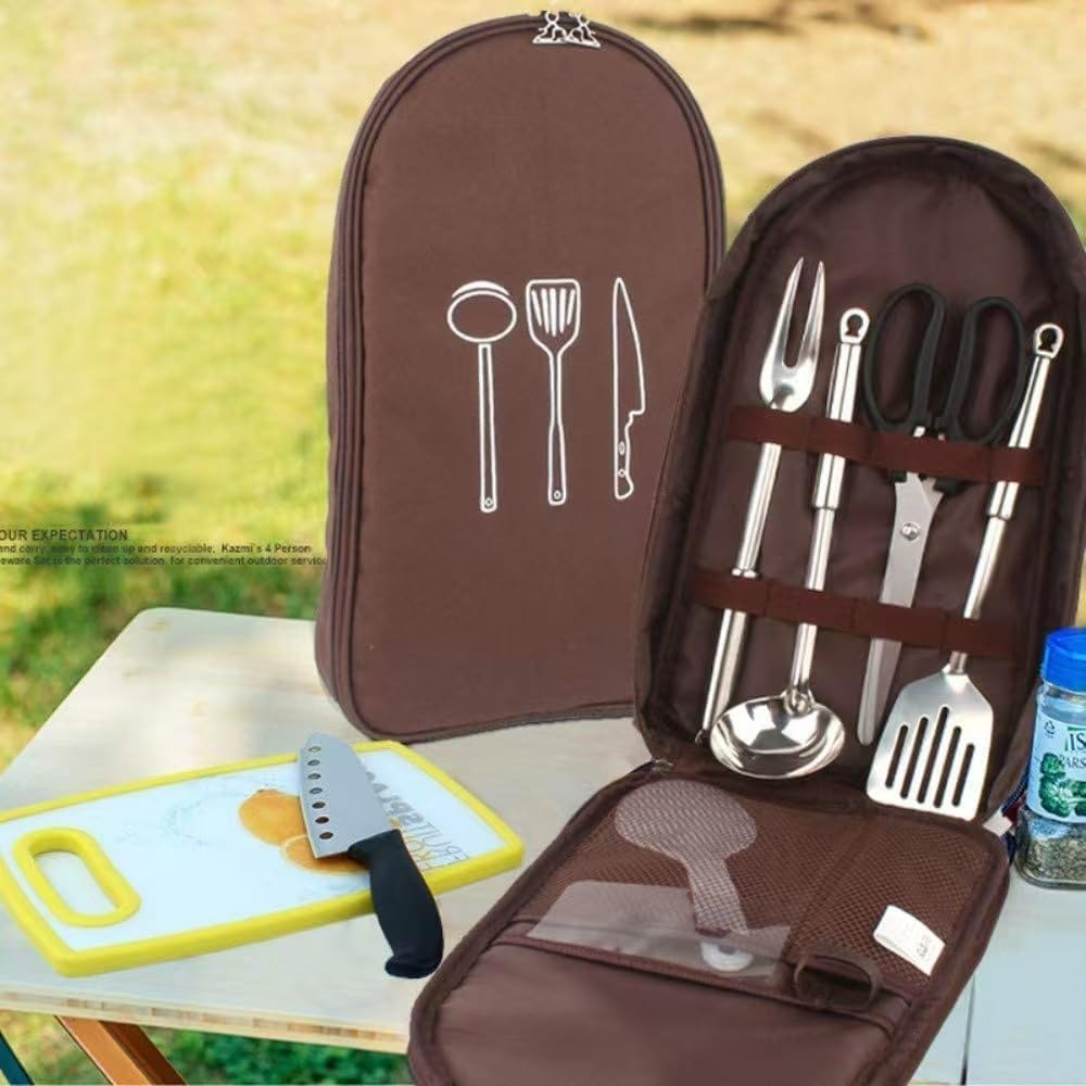 Portable Camping Cookware Organizer Bag, Waterproof Oxford Hand Carry Utensil Storage for Outdoor Picnic Backpacking, 20L-35L (black)