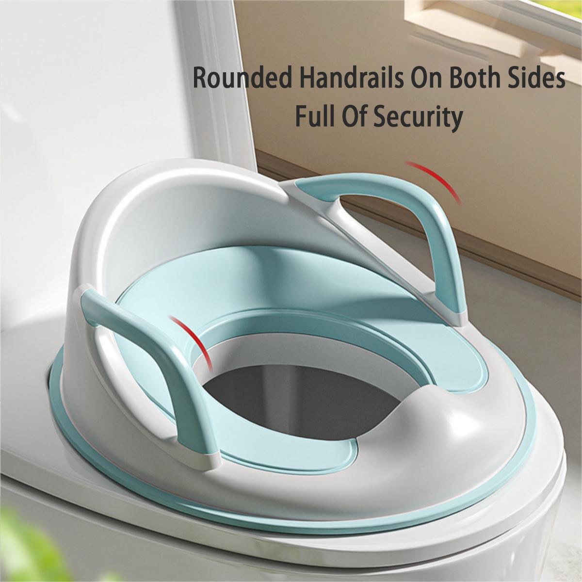 LANMOU Reductor WC Niños, Adaptador WC Niños Portatil Asiento Inodoro Niños Portatil Infantil Asiento Inodoro de Entrenamiento para Niños Adaptador Baño para Niños con Respaldo Reposabrazos