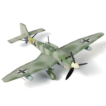 SEBUNAS STUKA (gr&uuml;ne Farbe) Kampfjet-Modell im Ma&szlig;stab 1/72, Kampfflugzeug-Milit&auml;rmodell aus Metalldruckguss, 2. Weltkrieg, M