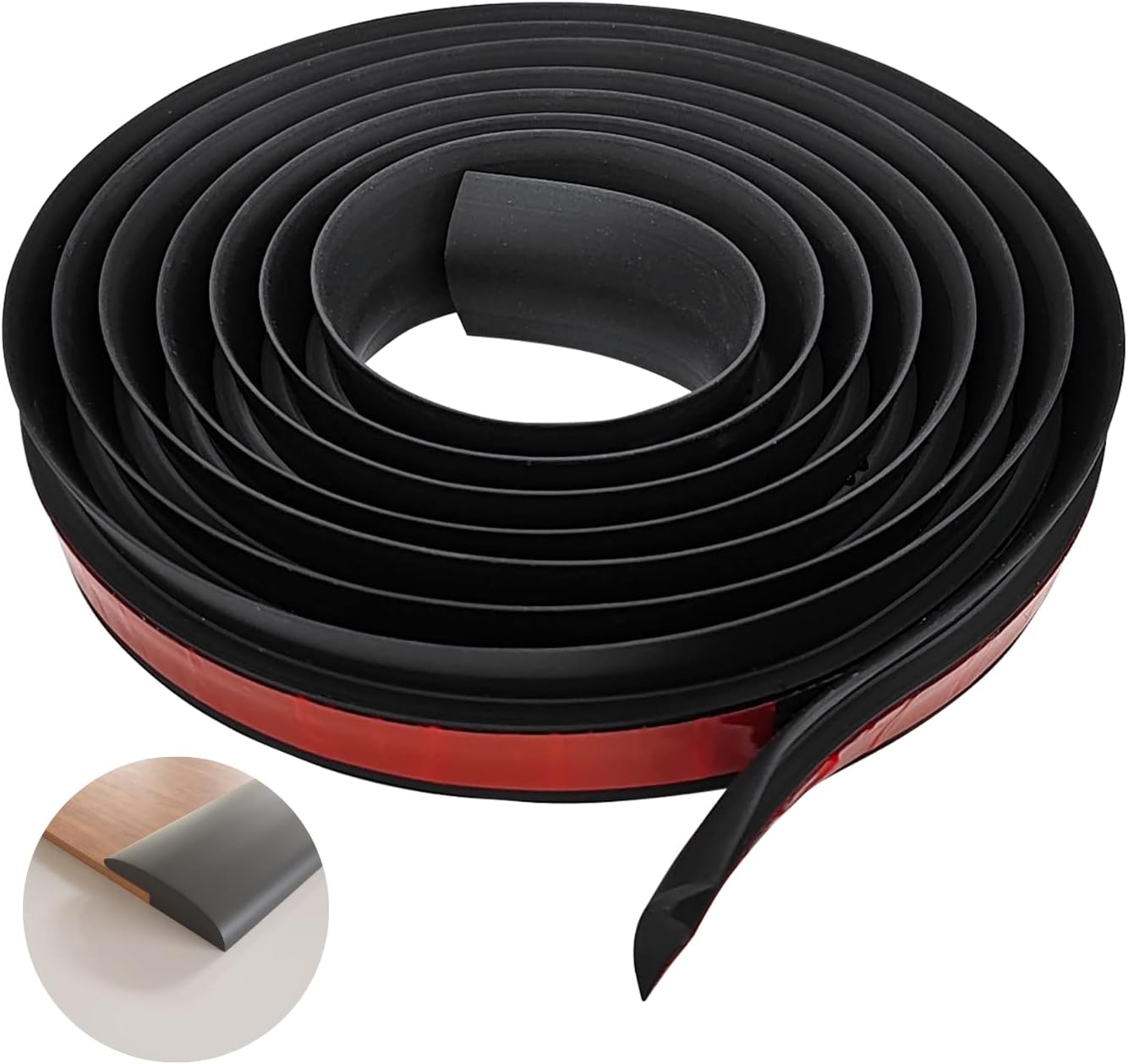 COUKIU 10 FT PVC Floor Transition Strip, Peel and Stick Molding Trim for Threshold Transitions with a Height Less Than 5 mm/0.2in, Carpet & Floor Edging Trim, Carpet to Tile Transition Strip(Black)