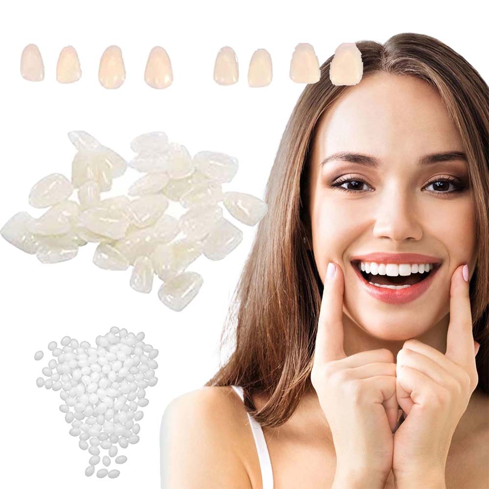 歯の修理キット、欠けた壊れた歯およびギャップを満たす入れ歯、入れ歯形成可能な擬似歯および熱ビーズの取り替えのキット臨時歯修復キット、歯を保護、簡単装着 自然で快適、自信の笑顔を取り戻す(White)