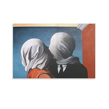 No.235フレーム付きキャンバスアート　マグリット　恋人たち　オマージュアート No.235フレーム付きキャンバスアート マグリット 恋人たち