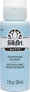 FolkArt, Crystal Blue Assorted Classic Acrylic Paint for Easy to Apply DIY Crafts, Art Supplies with A Matte Finish, 11932, 2 Fl Oz (Pack of 1)