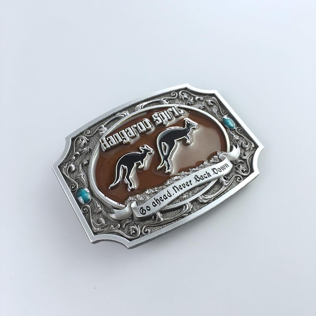 JEAN'S FRIEND Vintage Australia Kangaroo Western Wildlife Belt Buckle