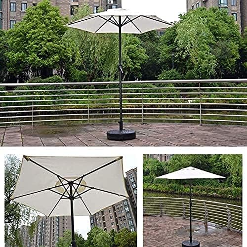 Housewares Sun Parasol Umbrella Garden Round Garden Parasol, Sunshade, UV50+, Outdoor Patio Umbrella with Crank for Cafe Beach Pool, 6 Sturdy Ribs (Color : White)