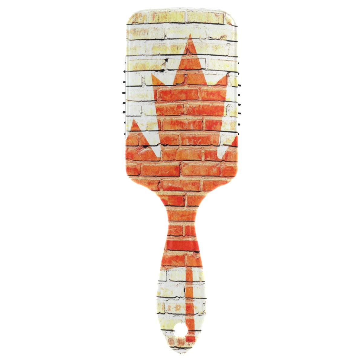 Canadian Flag Hair Brush Massage Scalp Plastic Hairbrush Detangler Vented Nylon Pins Air Cushion Tickling Comb Anti Static & Frizz, Touch Paddle Brush for Thick Curly Wet Dry Hair