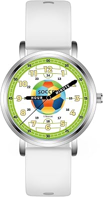 Childrens Watches, Kids Learning Watch, Soccer Children's Toddler Learning Time and Easy to Read Time, Football Analog Watch for Boys and Girls Ages 311