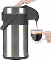 Caraffa Termica Da 4L Olerd Con Pompa - Termos Caffè Per Feste E Ufficio, Argento - Foto 12