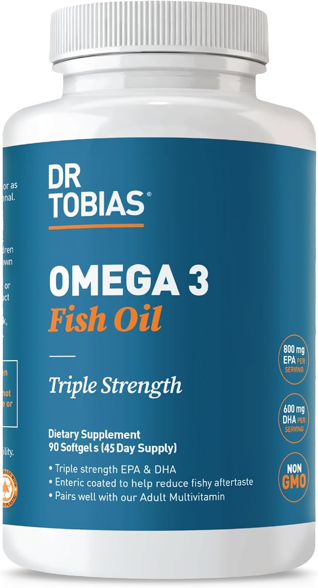 Omega 3 Fish Oil 2000mg Triple Strength | 90 Softgels | Heart, Brain & Joint Support | 800mg EPA + 600mg DHA Per Serving | Delayed Release Omega 3 Supplement | 30 Servings