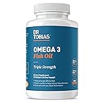 Dr. Tobias Omega 3 Fish Oil, 2000mg Triple Strength with 800mg EPA 600mg DHA Per Serving, Fish Oil Omega 3 Supplements for Heart, Brain & Immune Support, 90 Softgels, 45 Servings