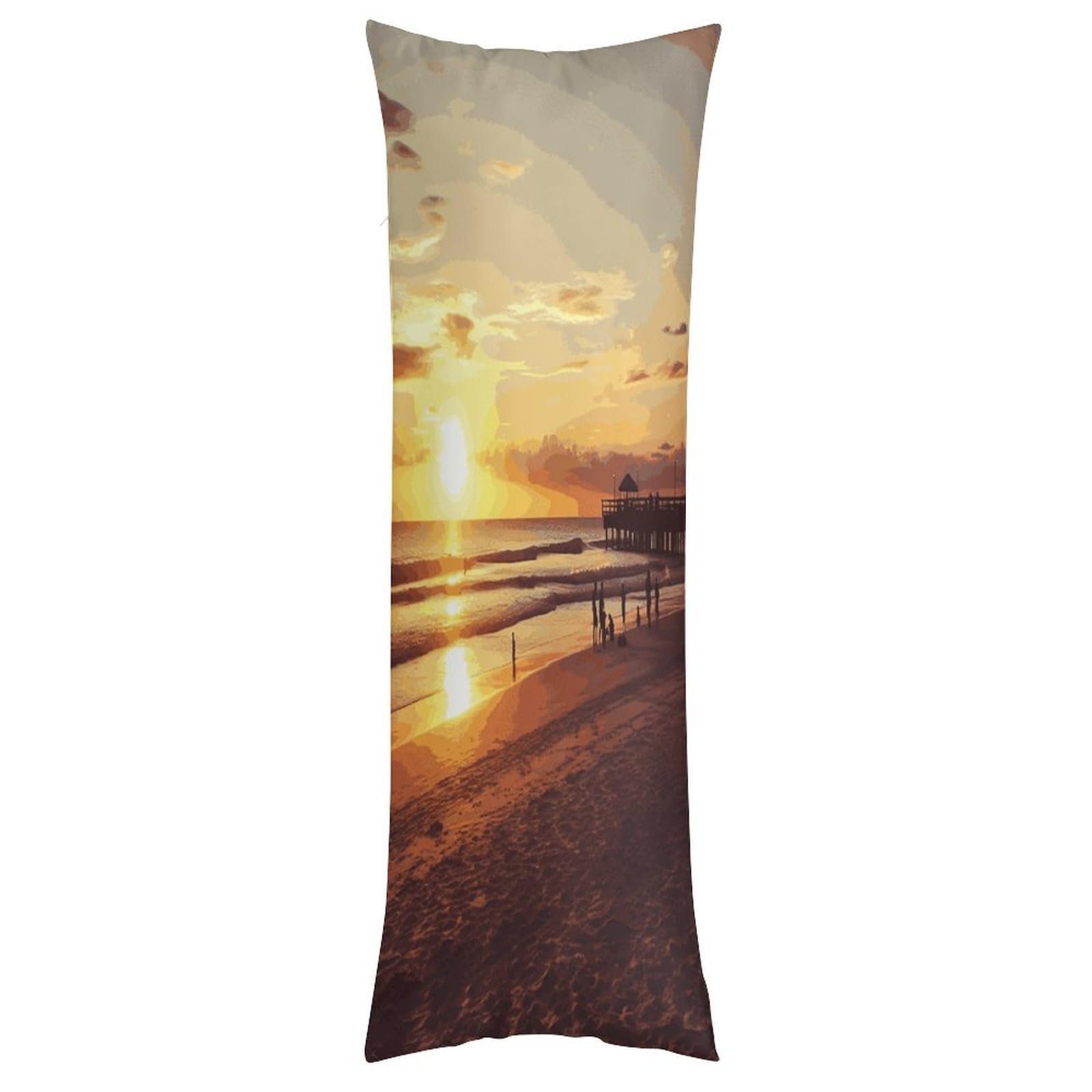 LDGSUPH Sunset Beach Pillow Cases Soft Pillowcase with Invisible Zipper Wrinkle Resistant Pillow Covers Breathable Removable Pillow Protector for Bed Sofa Car 20"x54"