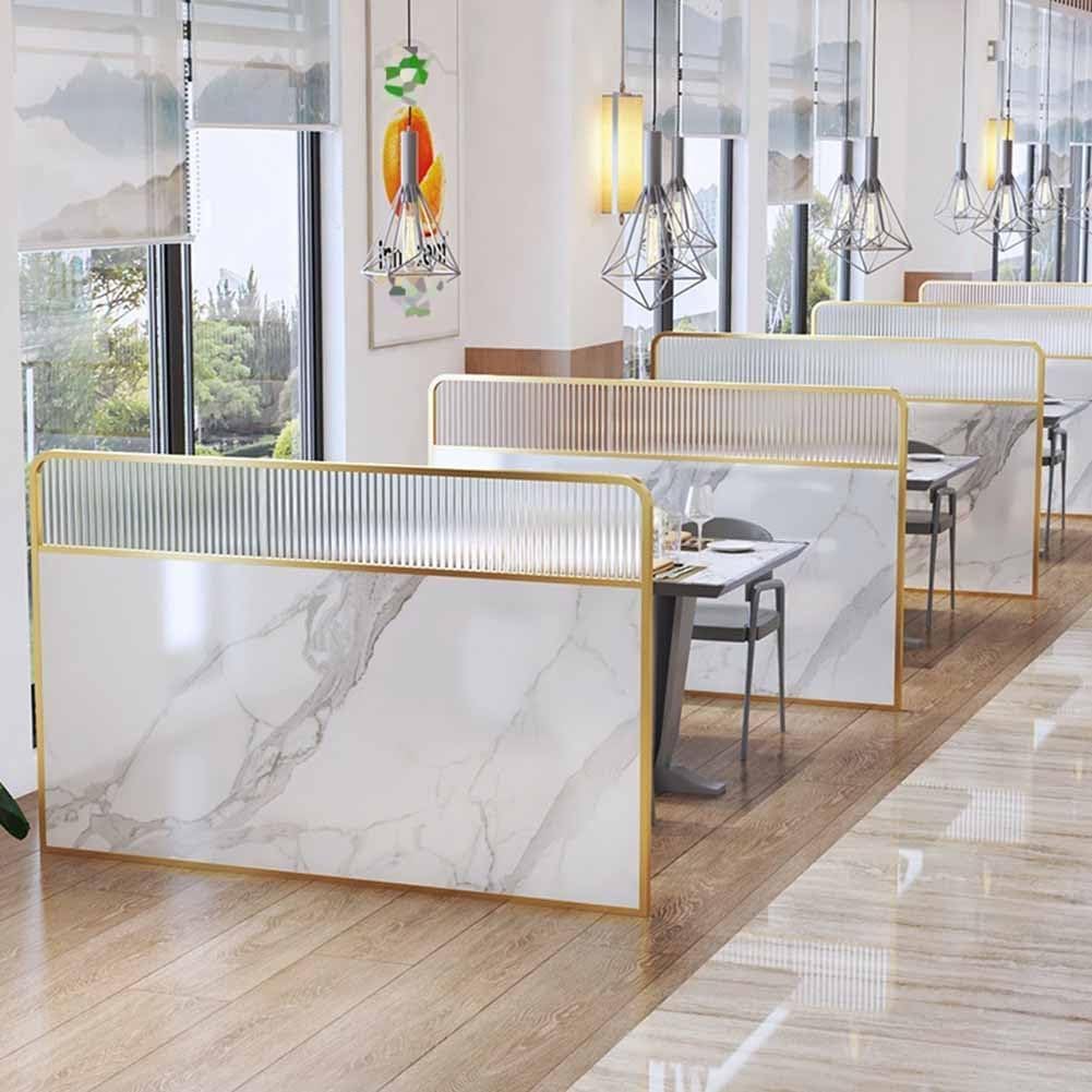 Cloison de séparation basse en métal doré pour salle à manger 40 x 100 cm / 15.74x39.37in – Cloison élégante pour une meilleure intimité et une meilleure gestion de l'espace