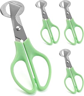 QWORK 4 Pieces Quail Egg Scissors, Stainless Steel Quail Egg Scissors Egg Shell Opener Kitchen Tool for Home Restaurant