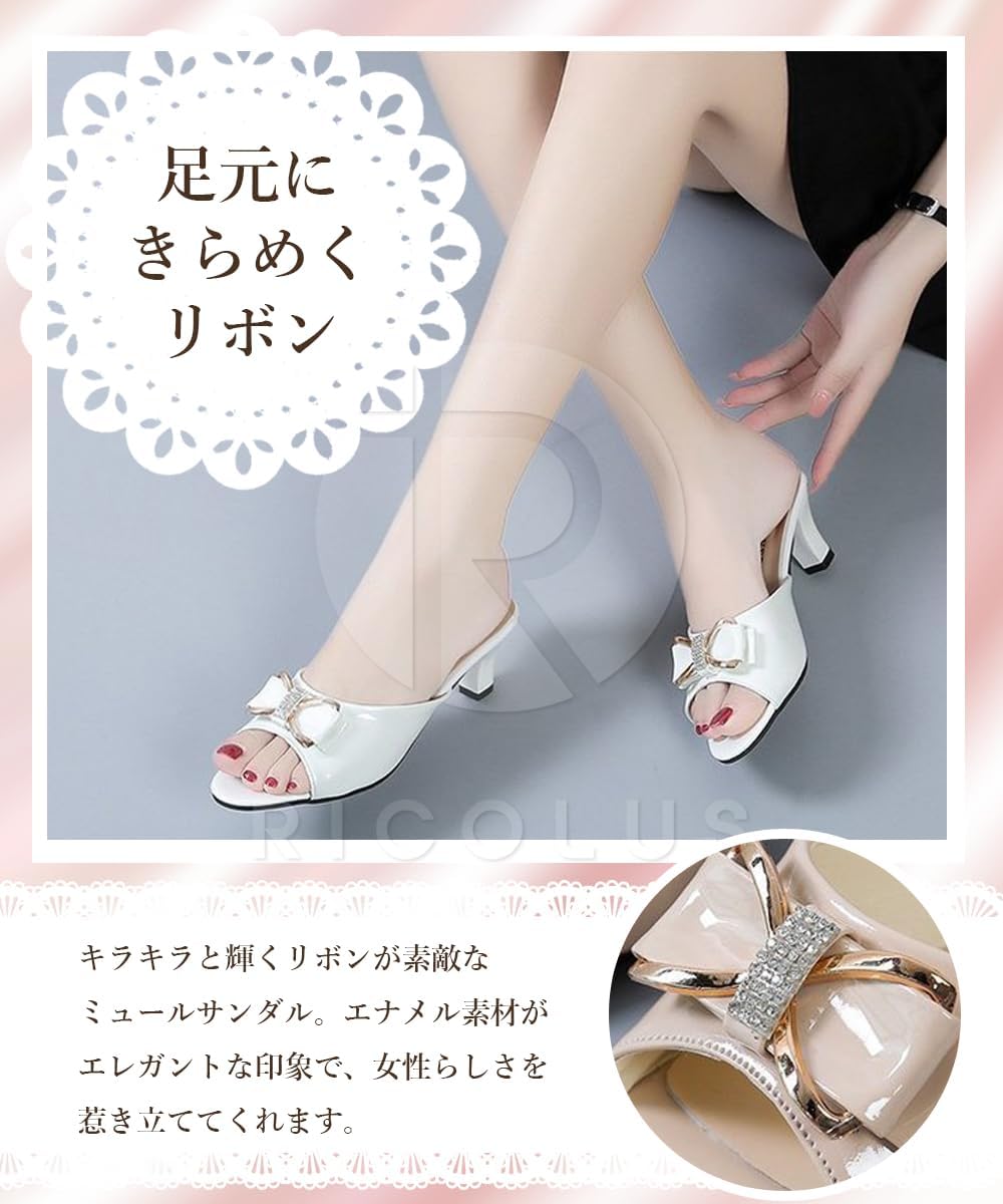 miu miu　デニム地　ミュールパンプス　サンダル　リボン　ローヒール サンダル ローヒール ミュール 太いヒール リボン レディース