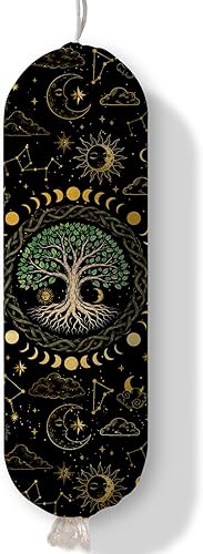 Miniatura 18 de Dispensador de bolsas de plástico, organizador de bolsas de plástico para comestibles y soporte de pared para bolsas de basura de papel,