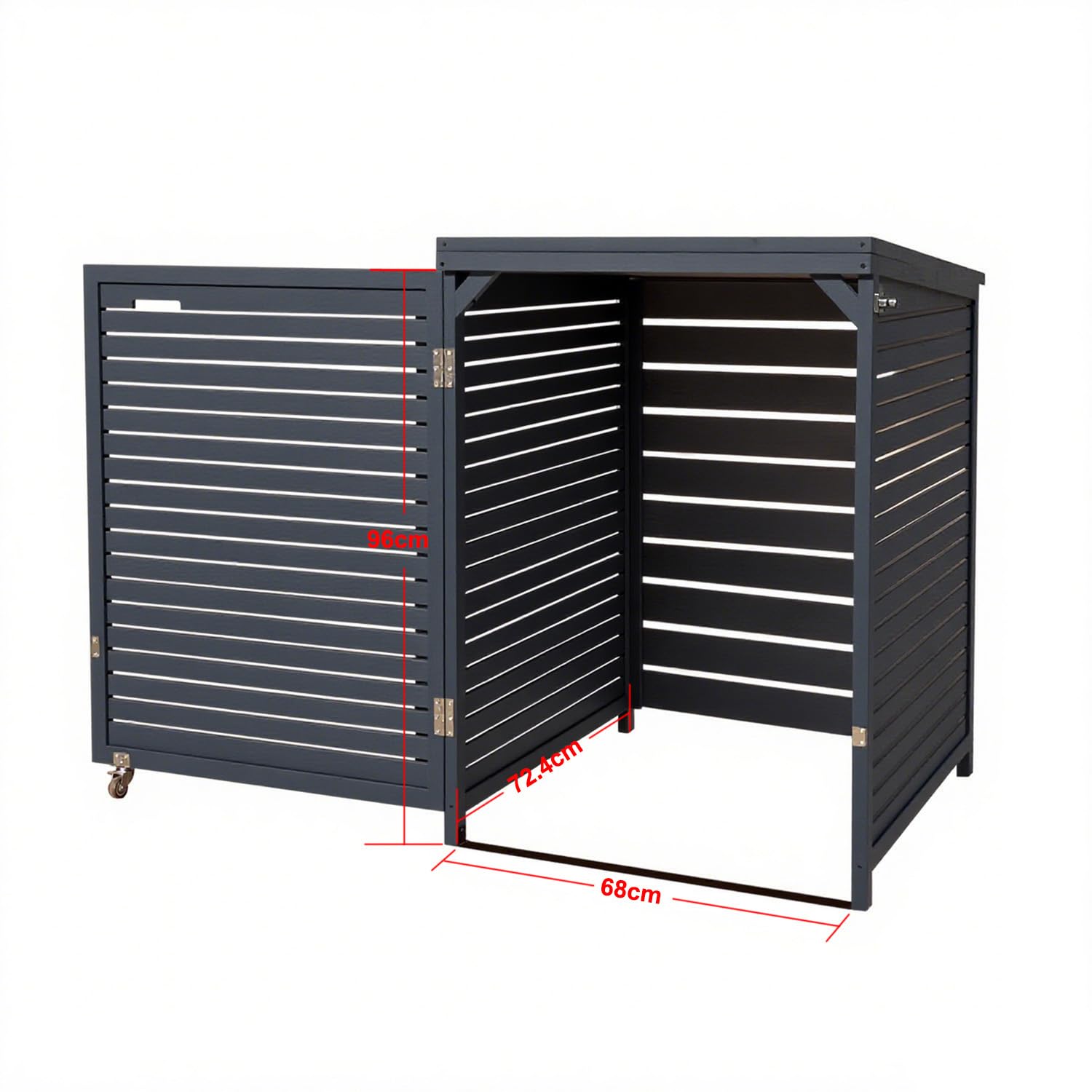 Rollatorgarage Rollatorbox Rollator Garage Multibox abschließbar Holz Aufbewahrungsbox (imprägniert in anthrazit) Geräteschuppen Schrank für Garten