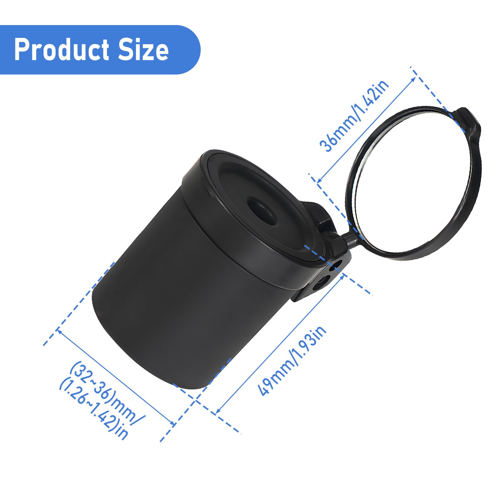 2Pcs 360° Rotatable Bike Mirror for Handlebars - Handlebar End Wheel Mini Rear View Acrylic Universal Bicycle Mirror for Mountain Bike - Image 2