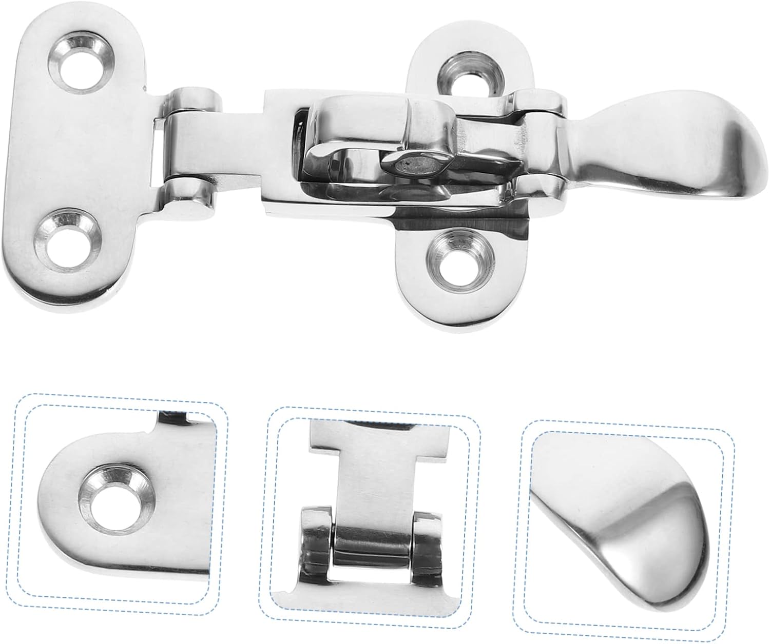 EFARMA Spring Toggle Latch Hasp,Catch Clamp Clip,2pcs Lock Cabinet Door Clasp Latch Fasteners Entry Door Catch Accessories Hasp Hold Down Clamp Toggle Heavy Duty Stainless Steel Marine Component