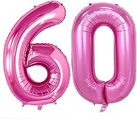 Vista 362 de GOER Globos con el número 80 para decoraciones de fiesta de cumpleaños número 80, globos de helio de aluminio jumbo de 42 pulgadas para 80 Oro rosa