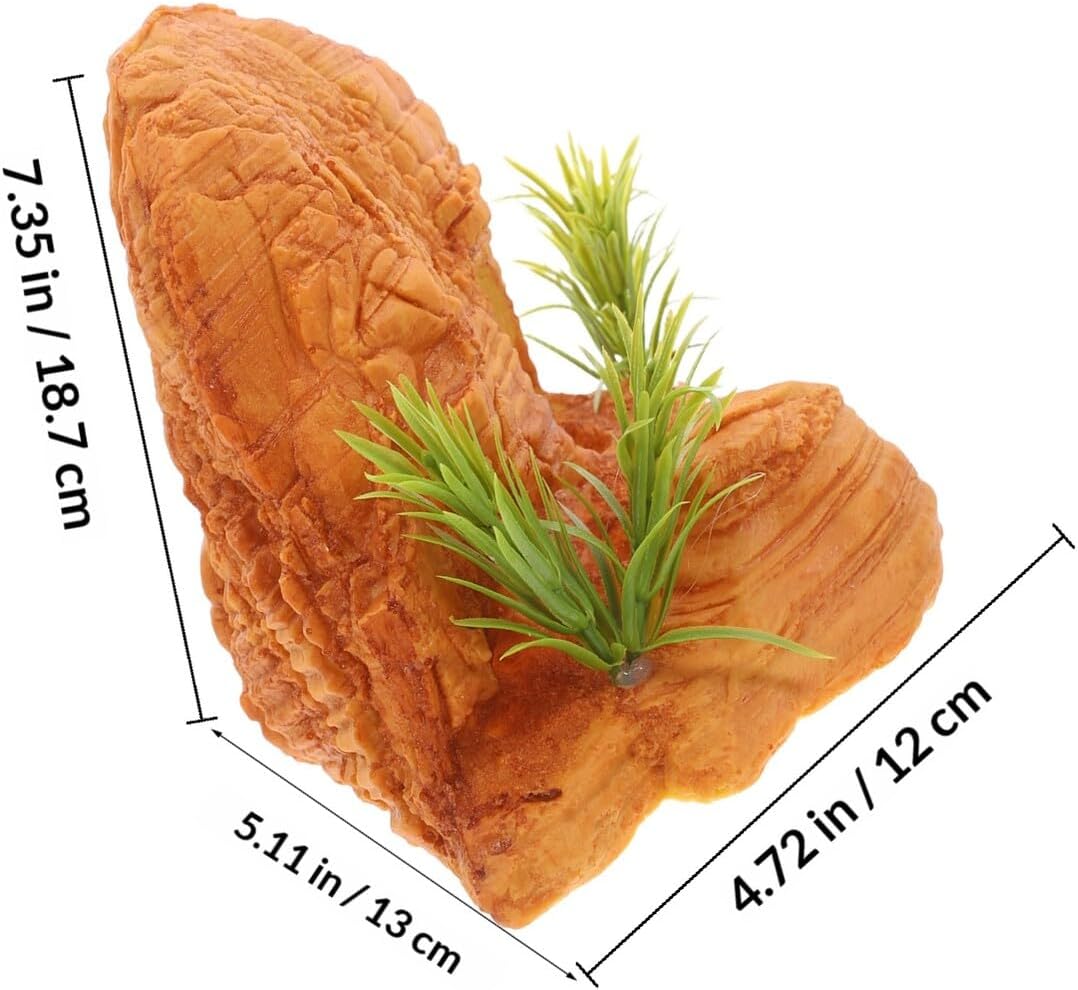 ULTECHNOVO Reptile Hideout Cave Resin Terrarium Decor for Turtle and Lizard Tanks, Simulation Shelter for Aquarium Habitat, Sturdy Hiding Spot for Fish and Amphibians